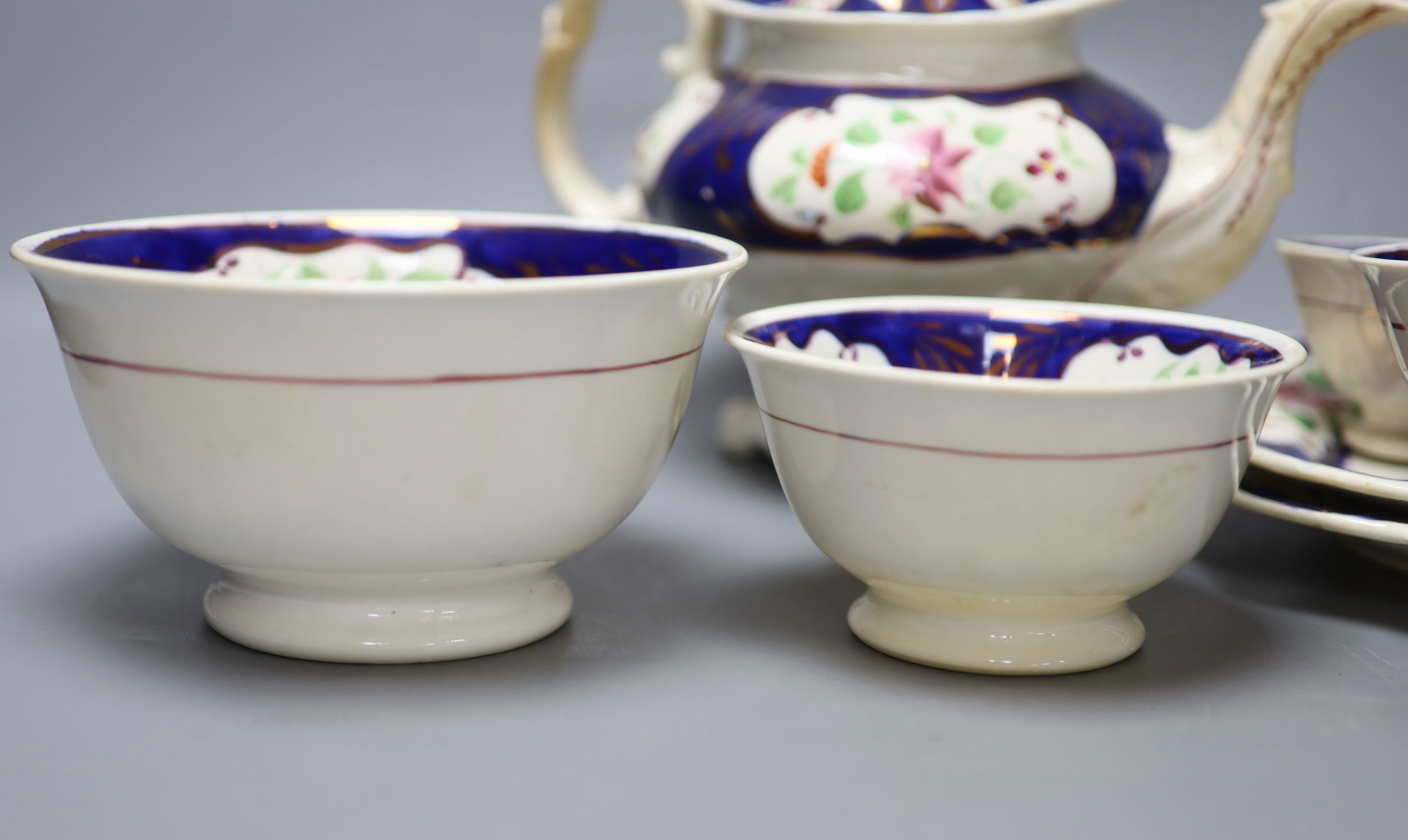 A Victorian Continental porcelain teaset